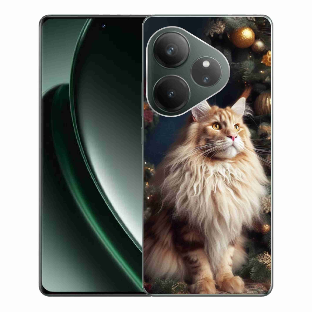 Gél borítás mmCase a Realme GT 6 5G/GT 6T 5G számára - macska a fánál