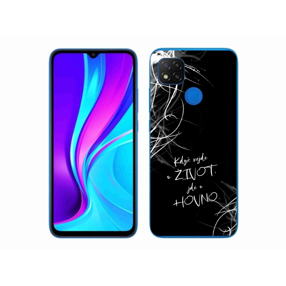Gél borító mmCase a Xiaomi Redmi 9C-hez - vicces szöveg 16 fekete háttérrel