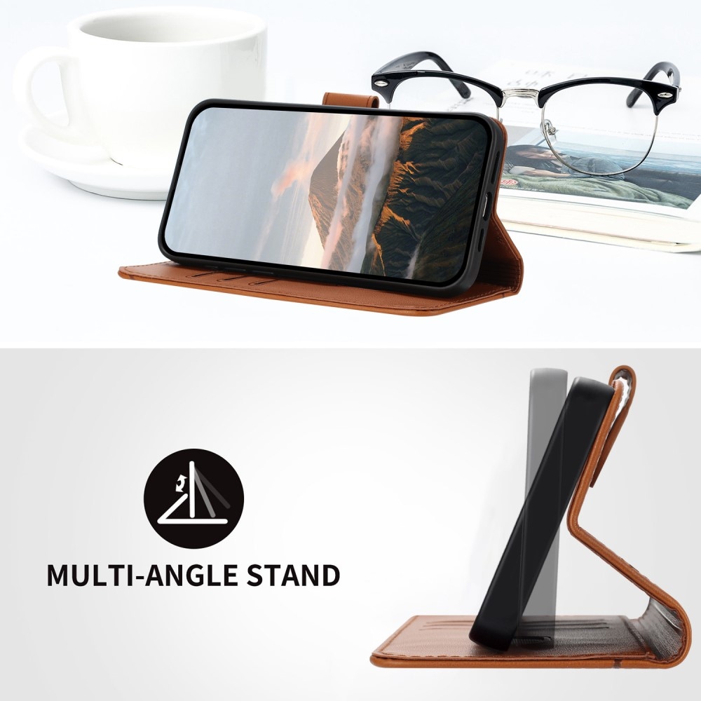 Háromszögek könyv tok a Vivo V50 Lite 4G/5G-hez - barna