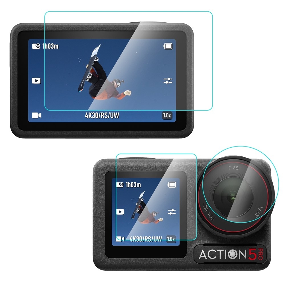 PULUZ edzett üveg szett DJI Osmo Action 5 Pro-hoz