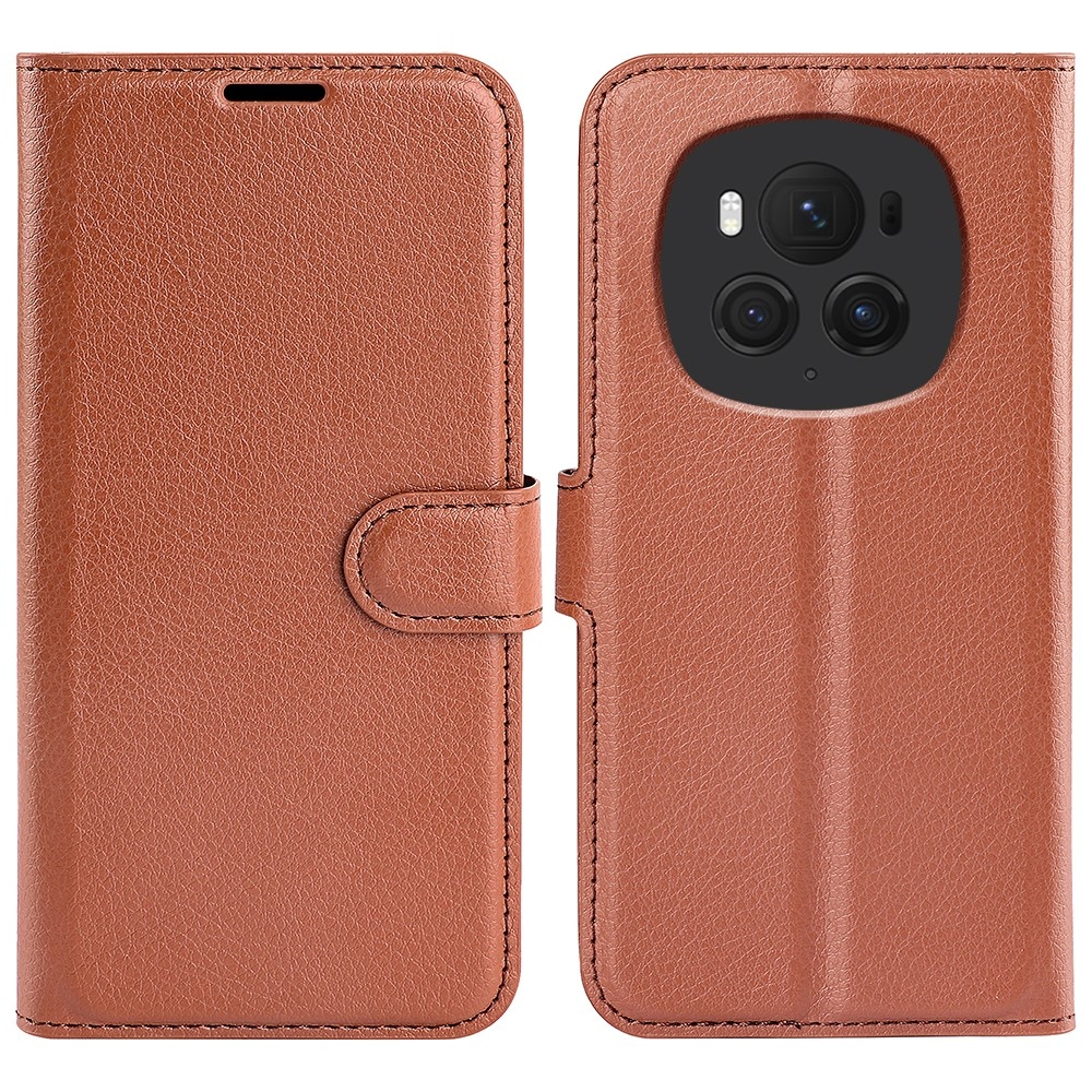 Litchi könyvtáska Honor Magic 6 Pro 5G - barna