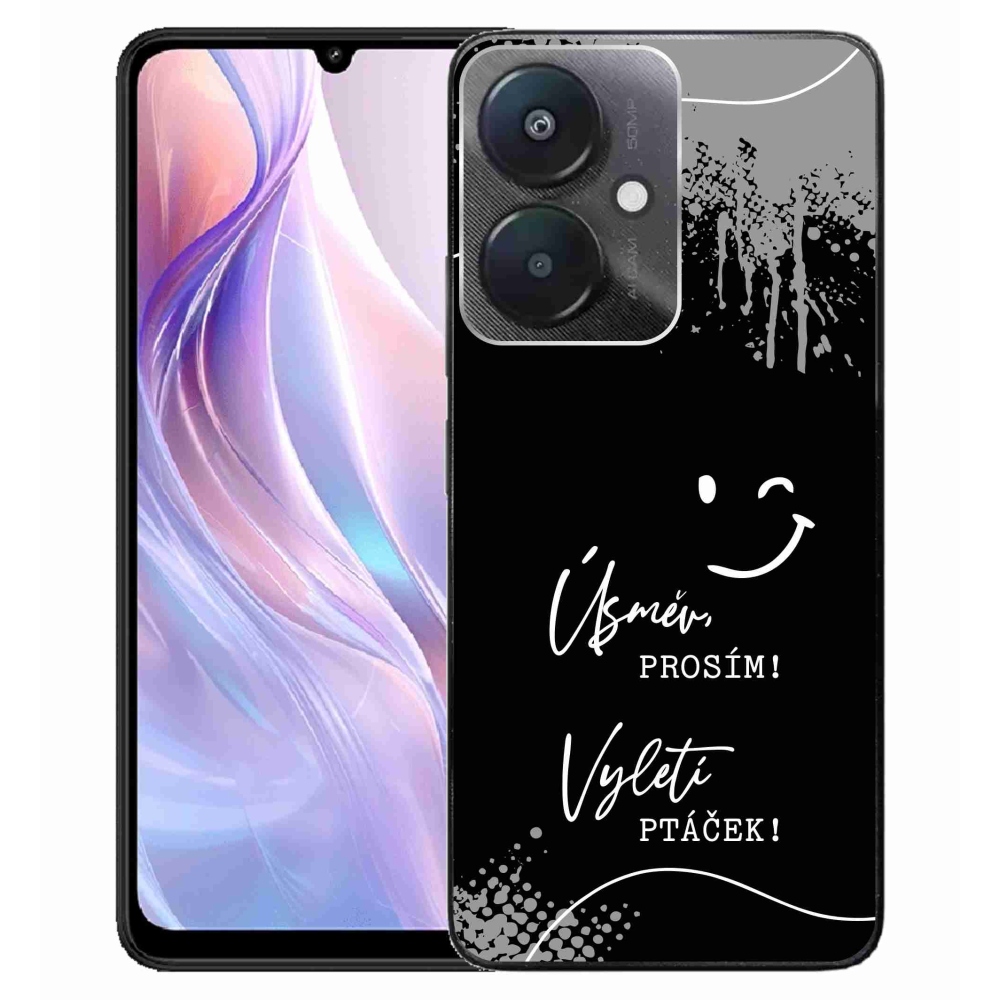 Gél borító mmCase a Xiaomi Redmi 13C 5G-hez - vicces szöveg 4 fekete háttérrel