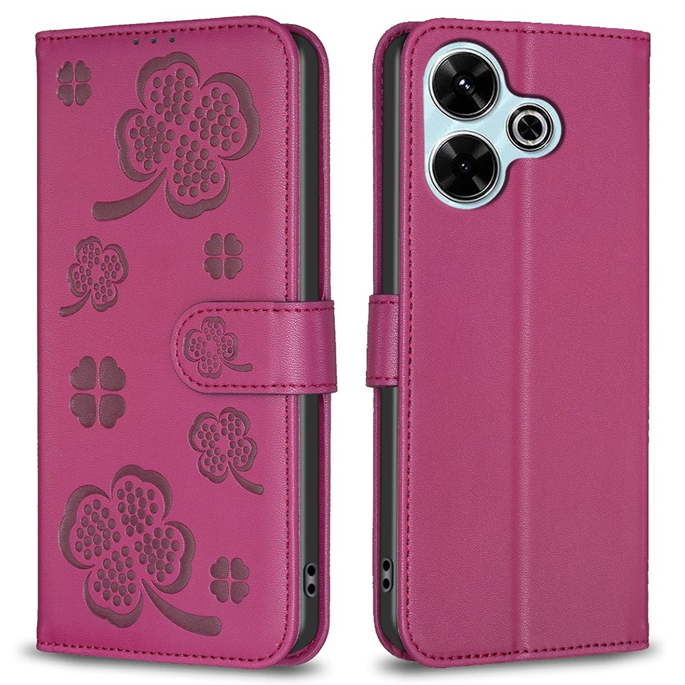 Clover könyv tok Xiaomi Redmi 13 4G/Poco M6 4G - rózsaszínű