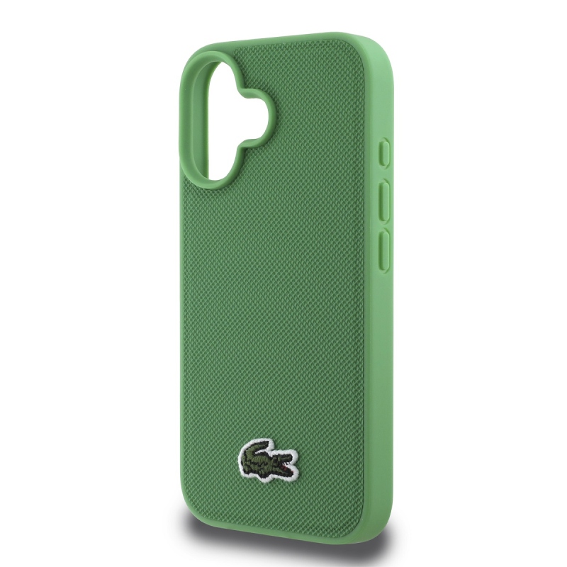 Lacoste Iconic Petit Pique Woven Logo MagSafe hátlap iPhone 16 Plus készülékhez Zöld