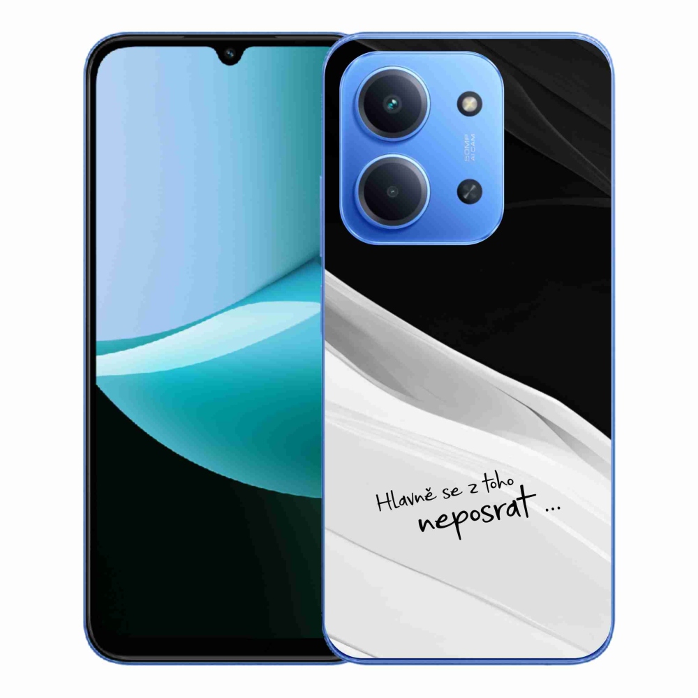 Gél borító mmCase a Xiaomi Redmi 15C 4G/5G (173mm) - vicces szöveg 13 fehér és fekete háttérrel