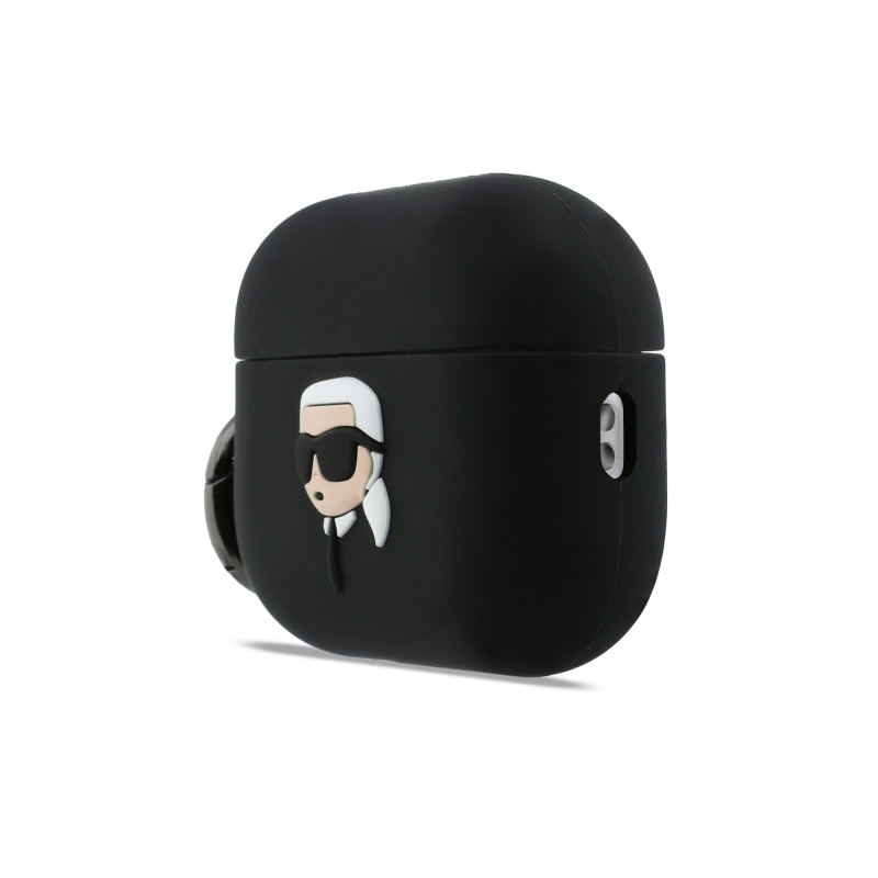 Karl Lagerfeld 3D logó NFT Karl Head szilikon tok AirPods Pro 3 fekete színhez