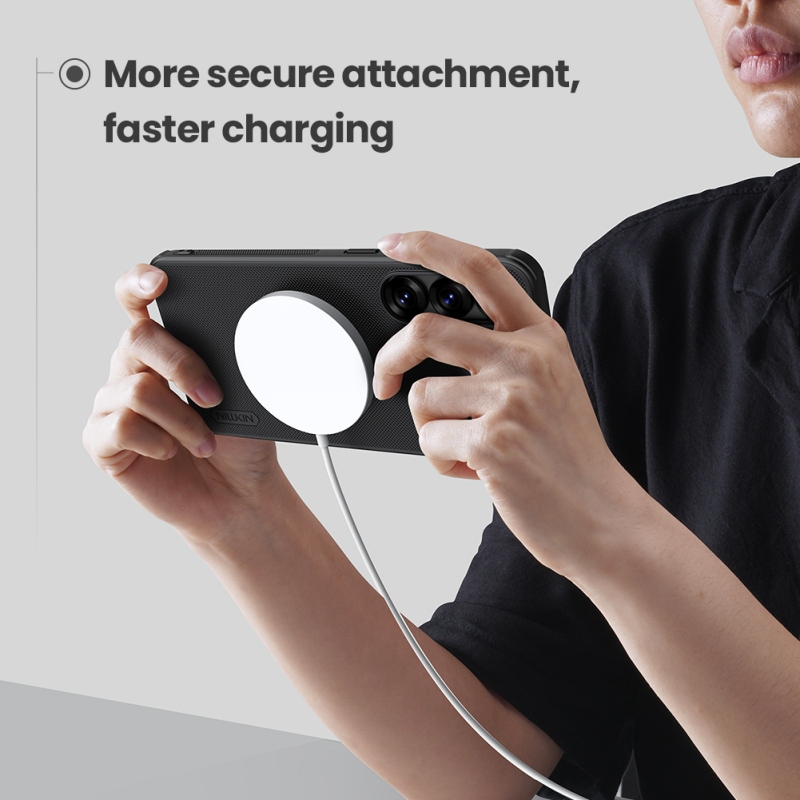 Nillkin Super Frosted PRO mágneses hátlap a Samsung Galaxy S25+ készülékhez Fekete