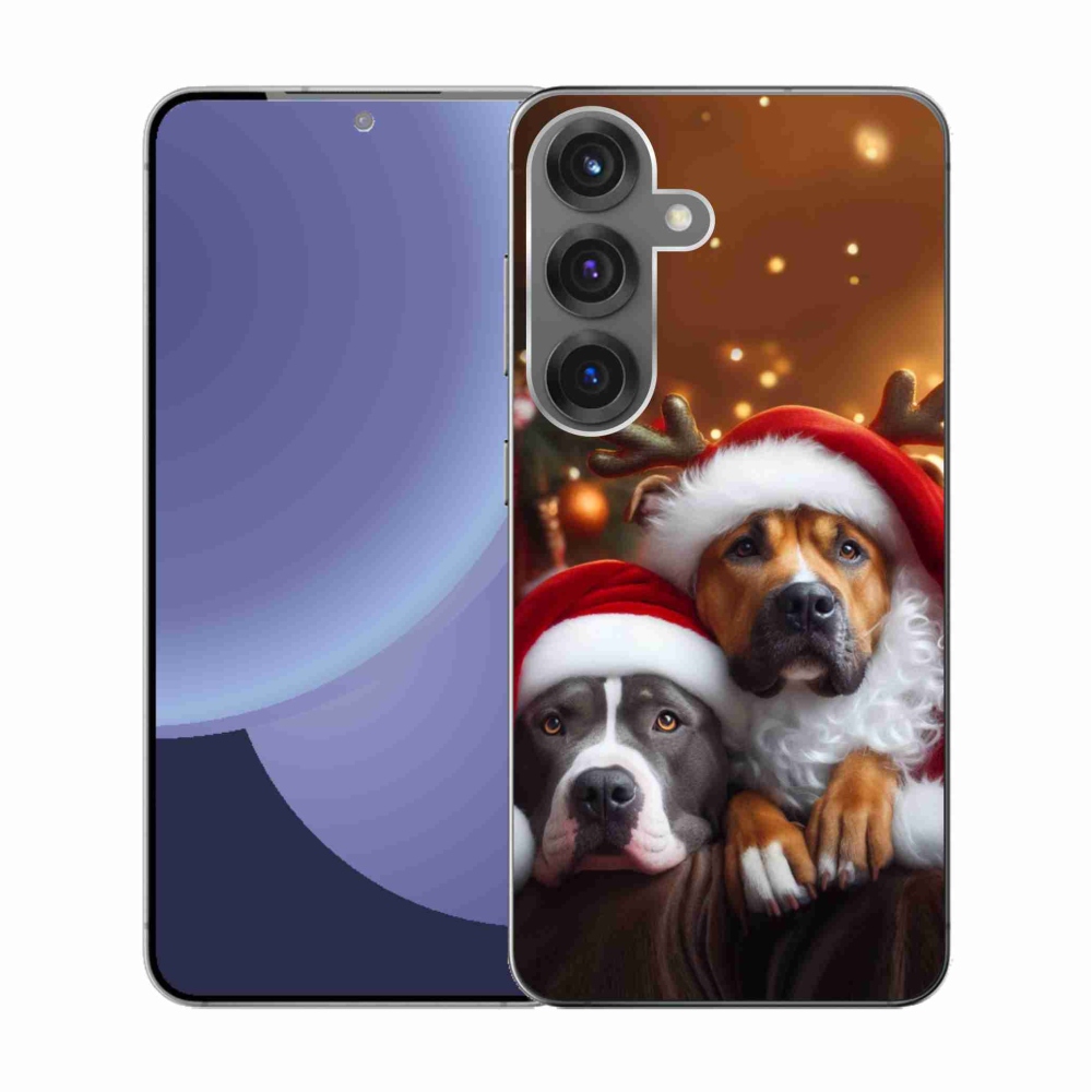 Gél borítás mmCase Samsung Galaxy S25 - Karácsonyi kutyák