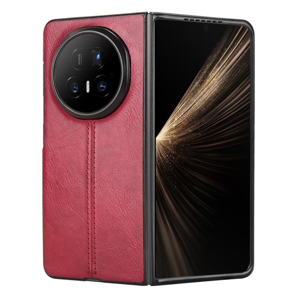 Stitchi műanyag tok műbőrrel borítva Honor Magic V5 készülékhez - piros