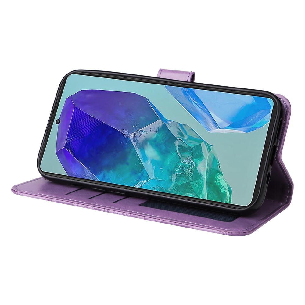 Napraforgó könyvtáska Samsung Galaxy M55 5G - lila