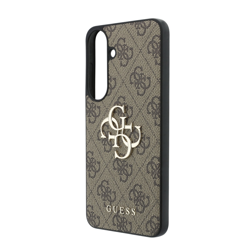 Guess PU 4G Metal Logo hátsó tok a Samsung Galaxy S26 FE-hez, barna