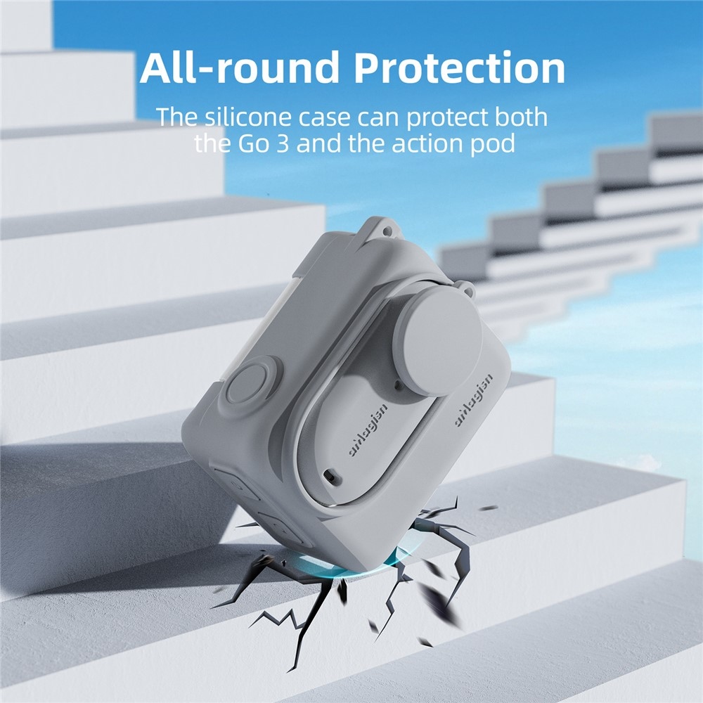 AMAGISN Szilikon Védőtok Pánttal Insta360 GO 3S-hez - Fekete