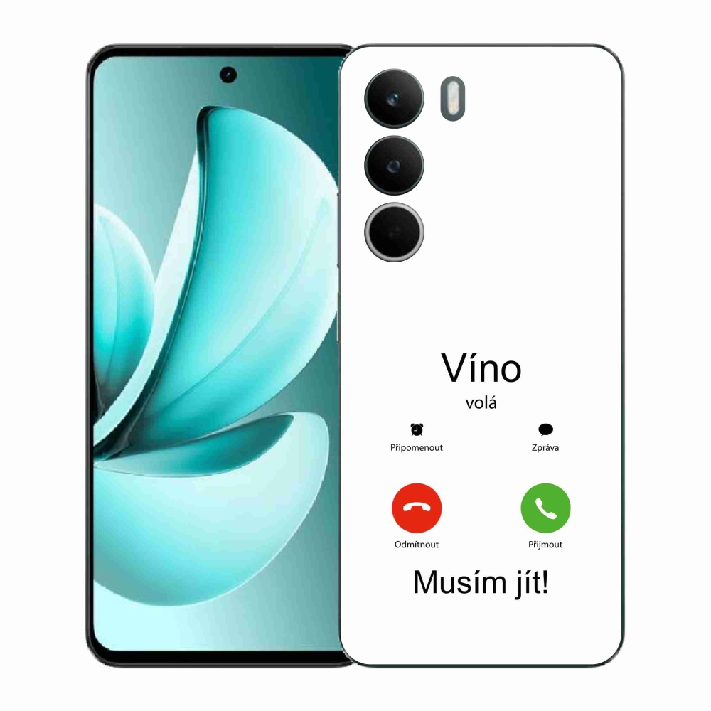 Gél borítás mmCase a Realme C71 készülékre - bor hívja a fehér hátteret