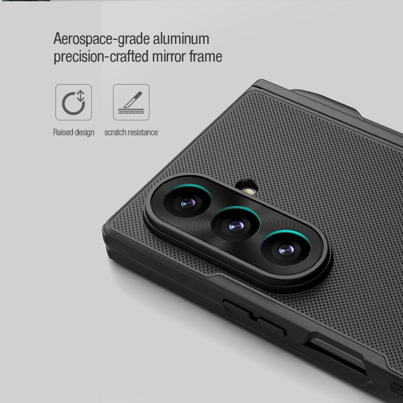 Nillkin Super Frosted FOLD mágneses tolltartóval ellátott hátsó tok a Samsung Galaxy Z Fold 8 Ultra-hoz, átlátszó fekete