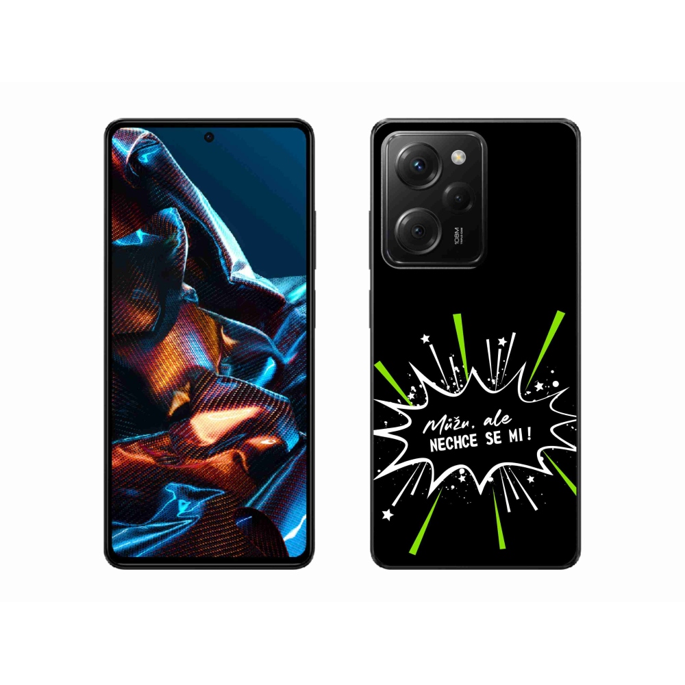 Gél borító mmCase a Xiaomi Poco X5 Pro 5G számára - vicces szöveg 11 fekete háttér