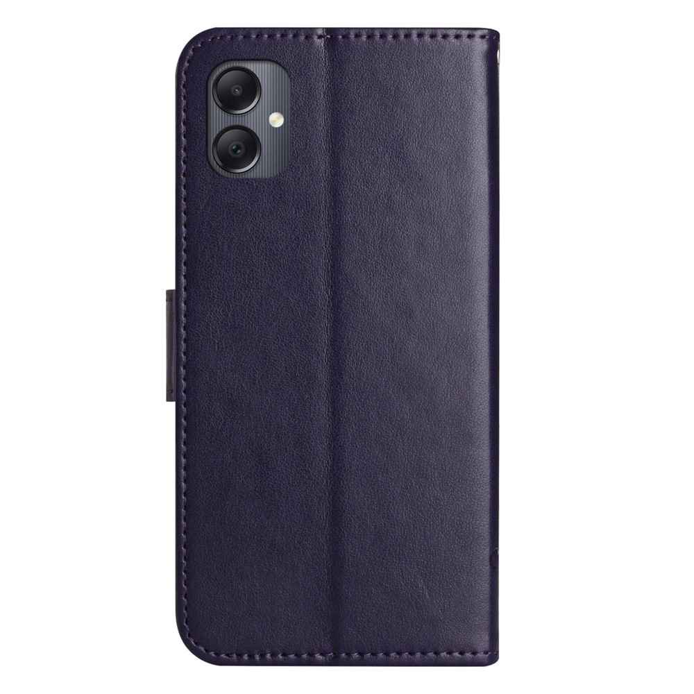 Virágos könyv tok Samsung Galaxy A07 4G - sötét lila