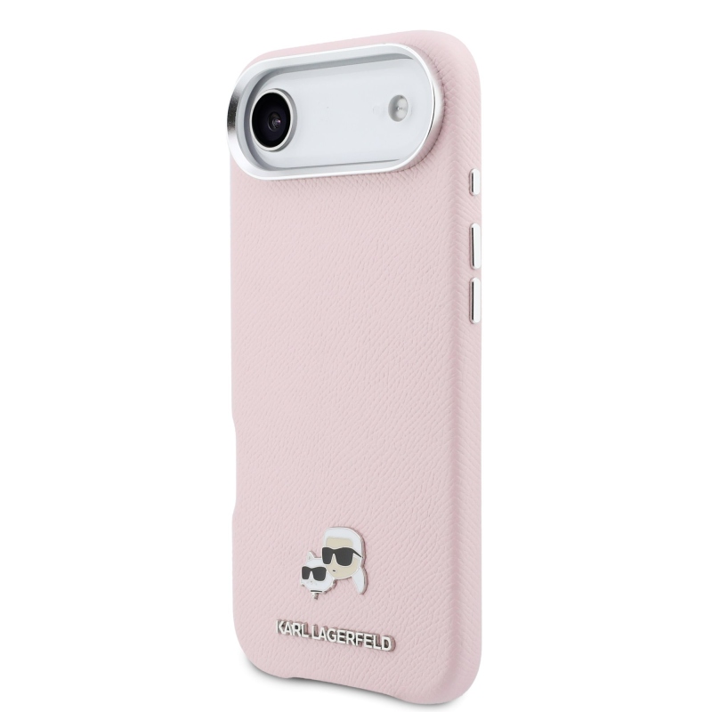 Karl Lagerfeld PU Karl és Choupette fejek Pins MagSafe hátlapi borító iPhone Air rózsaszínhez