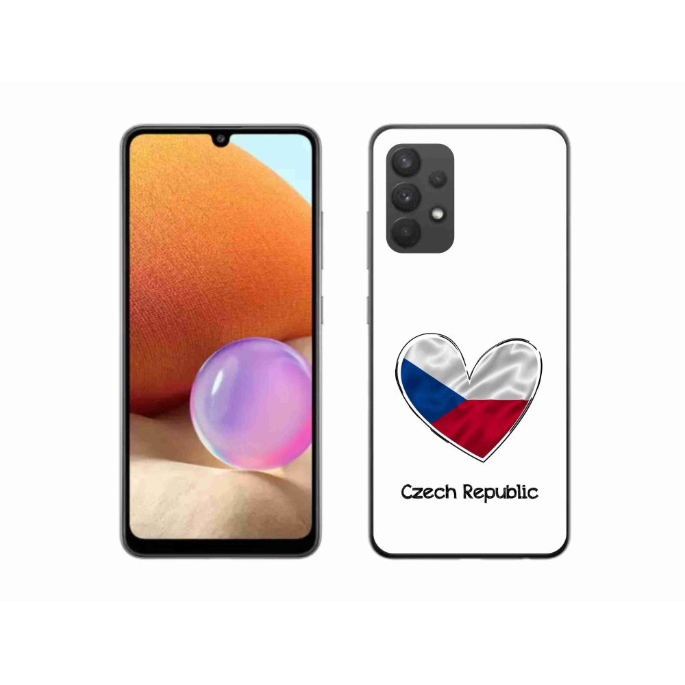 Gél borító mmCase Samsung Galaxy A32 4G - zászló szív fehér háttérrel