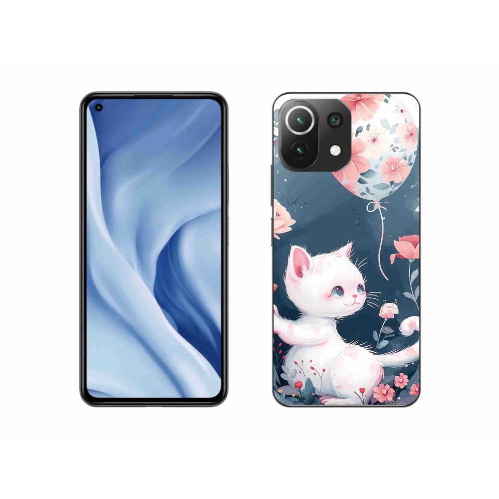 Gél borító mmCase a Xiaomi 11 Lite 5G NE számára - cica lufival