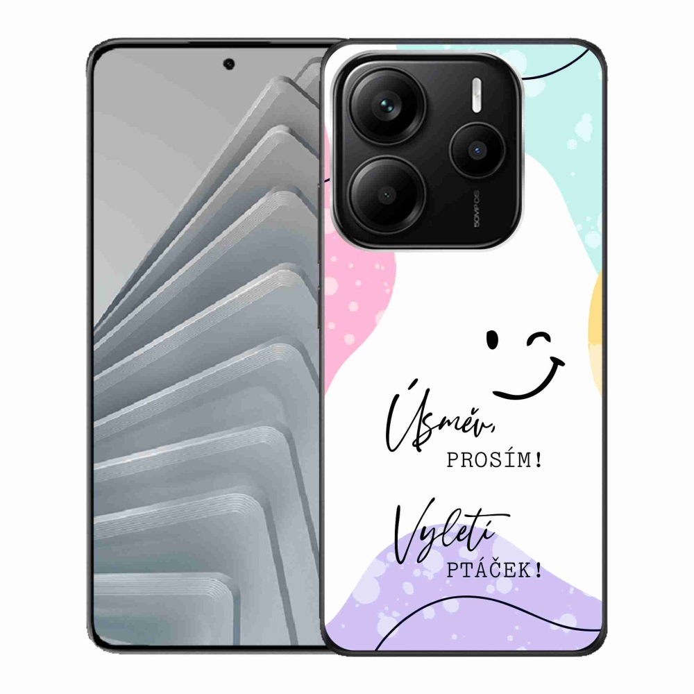 Gél borító mmCase a Xiaomi Redmi Note 14 5G-hez - vicces szöveg 4 fehér háttérrel