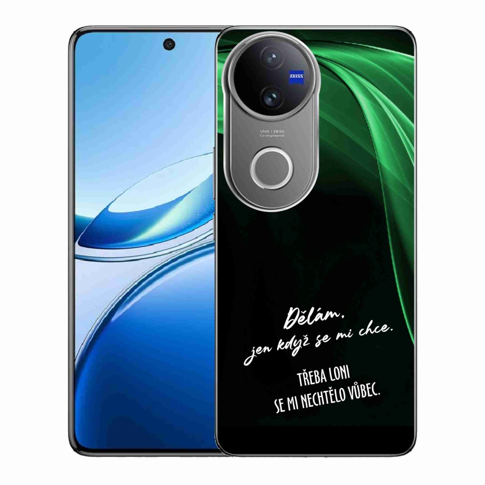 Gél borító mmCase a Vivo V50 5G készülékhez - vicces szöveg 12 fekete háttér