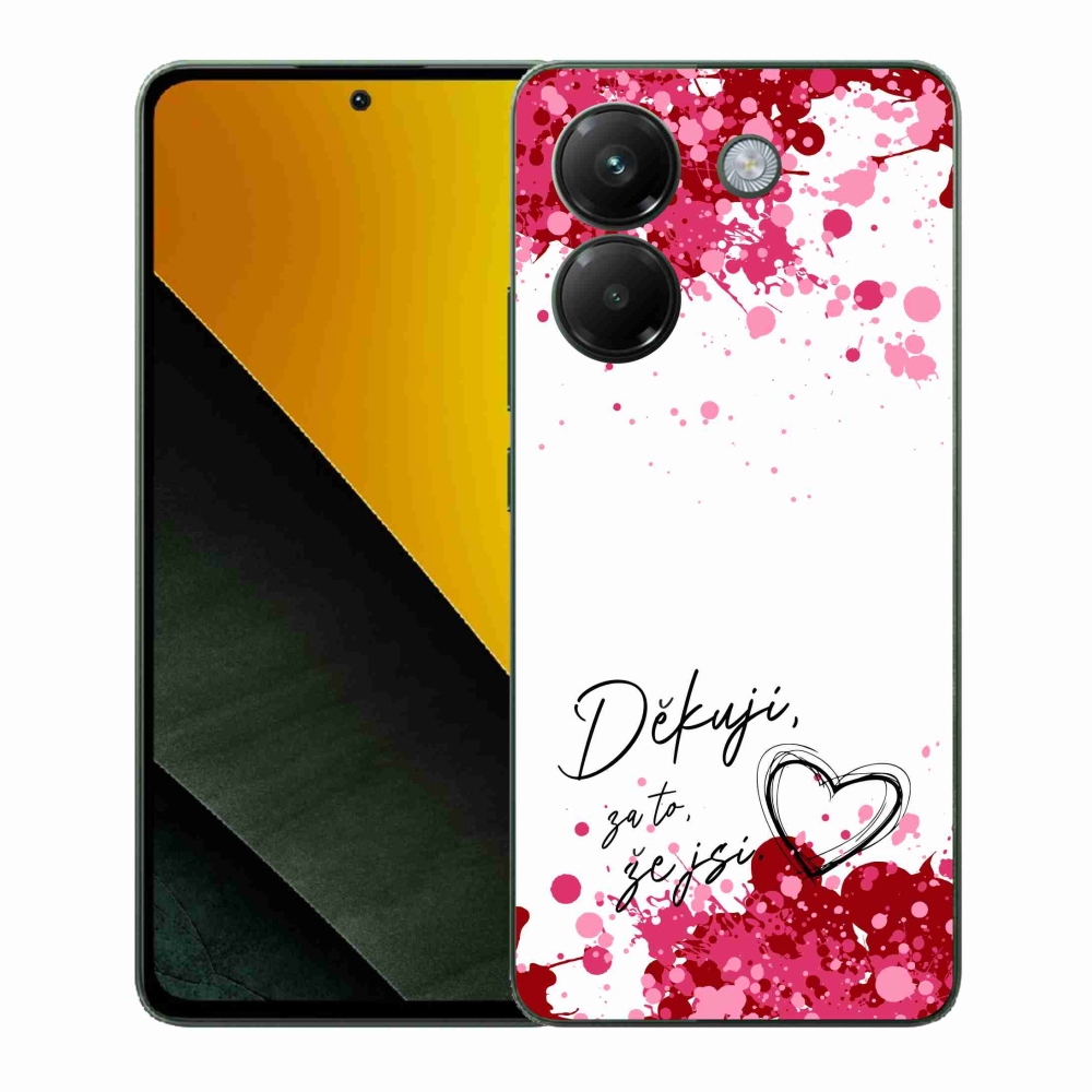 Gél borító mmCase a Xiaomi Poco M7 Pro 5G-hez - szerelmes szöveg 2 fehér háttér