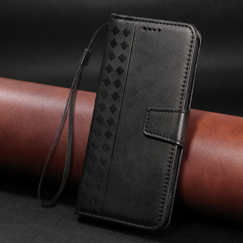 Rácsos könyv tok Xiaomi Redmi 15C 4G/5G (173mm) - fekete