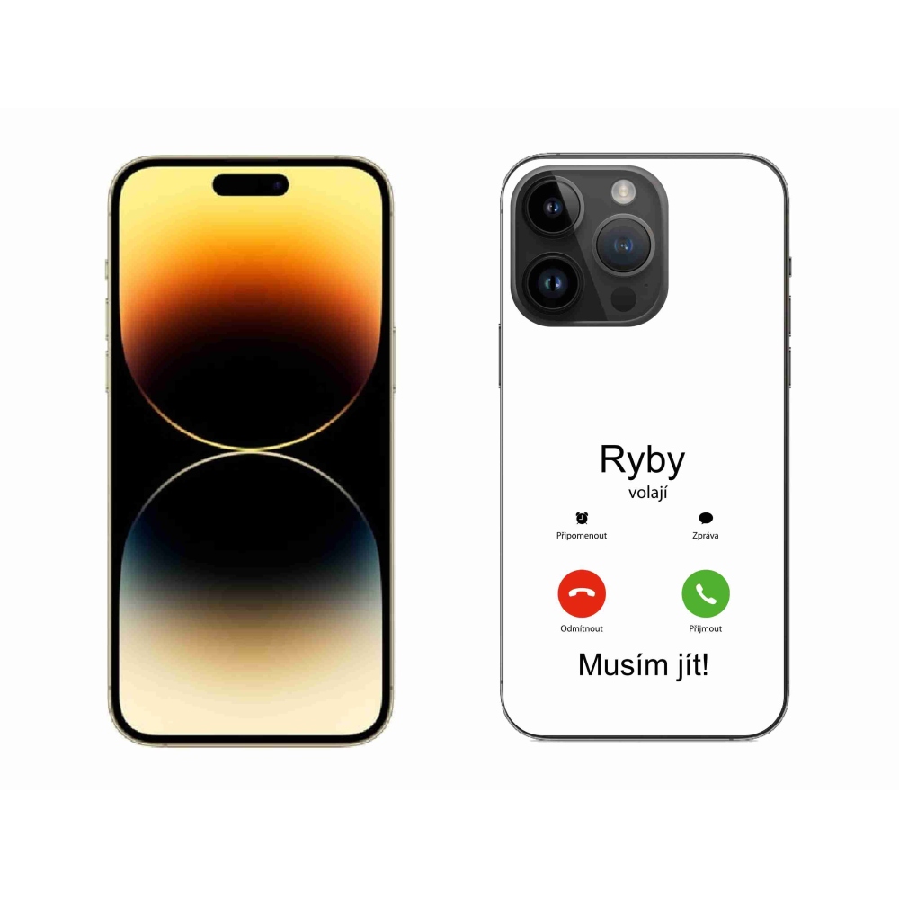 Zselés borítás mmCase iPhone 14 Pro Max 6.7 készülékhez - hal hívás fehér háttérrel