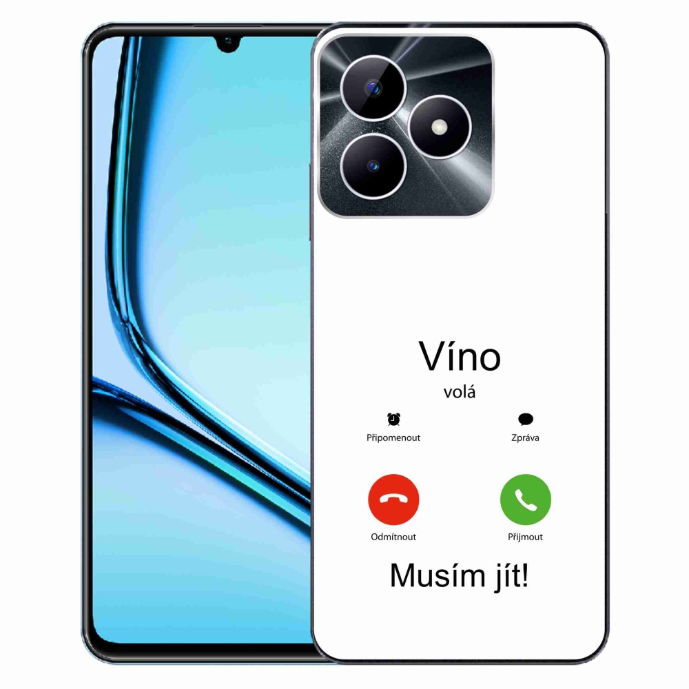 Gél borító mmCase a Realme Note 50 készülékre - bor hívja a fehér hátteret