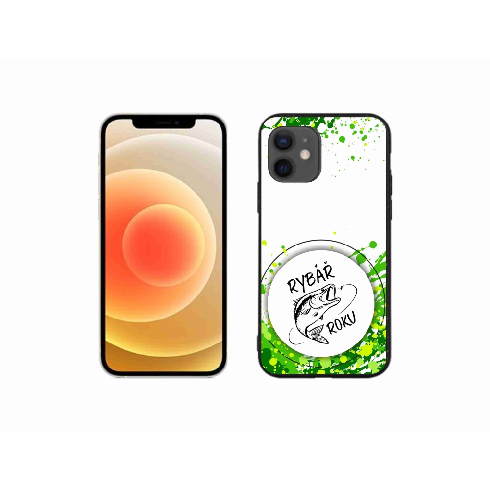 Zselés borítás mmCase iPhone 12 mini készülékhez - Az év horgásza fehér háttérrel