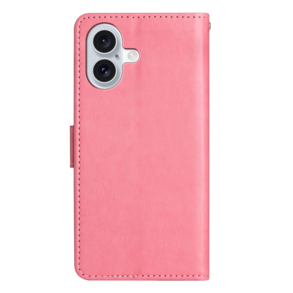 Virágok könyvtáska iPhone 17 készülékhez - rózsaszín