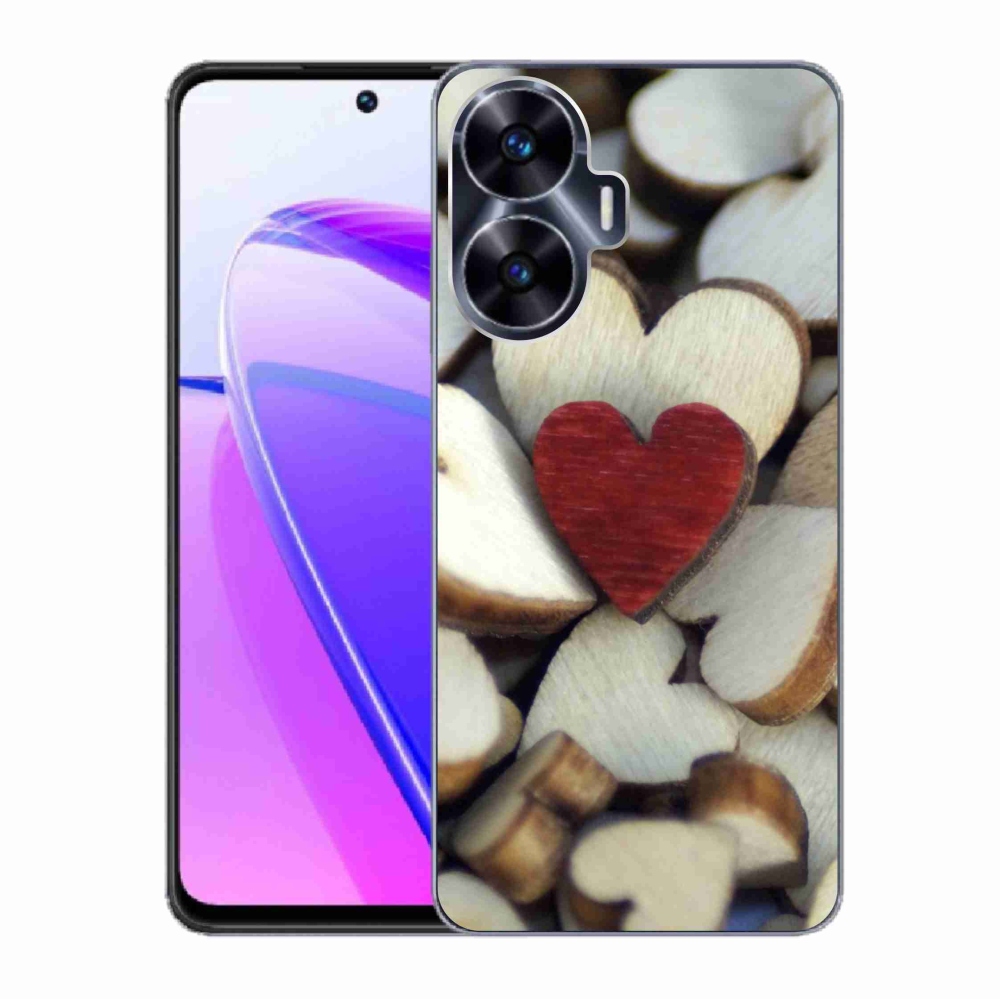 Gél borítás mmCase a Realme C55 készülékhez - gravírozott piros szív