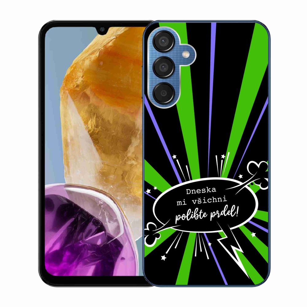 Gél borító mmCase Samsung Galaxy M15 5G - vicces szöveg 15 fekete háttérrel