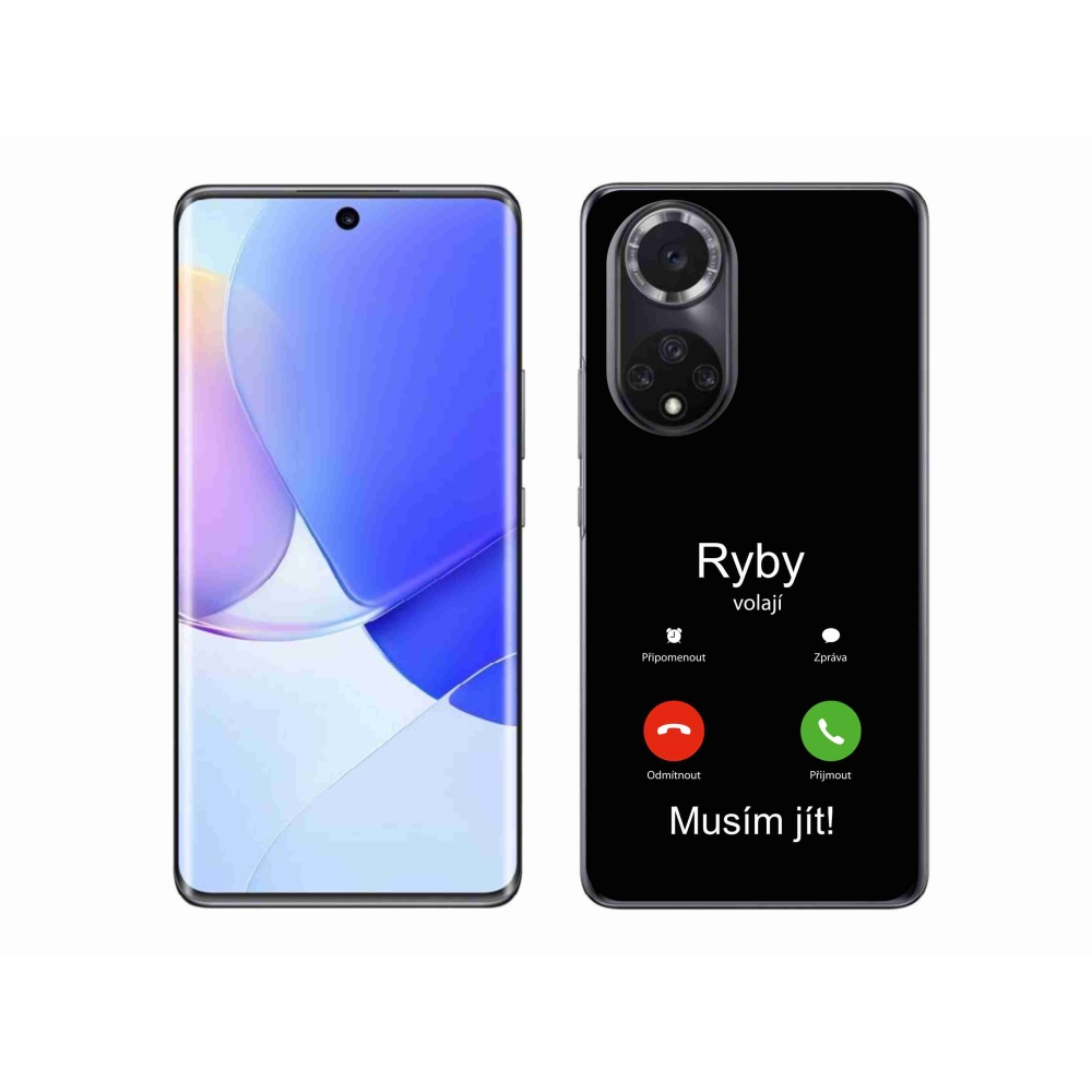 Zselés borító mmCase a Honor 50-hez - hal hívás fekete háttérrel