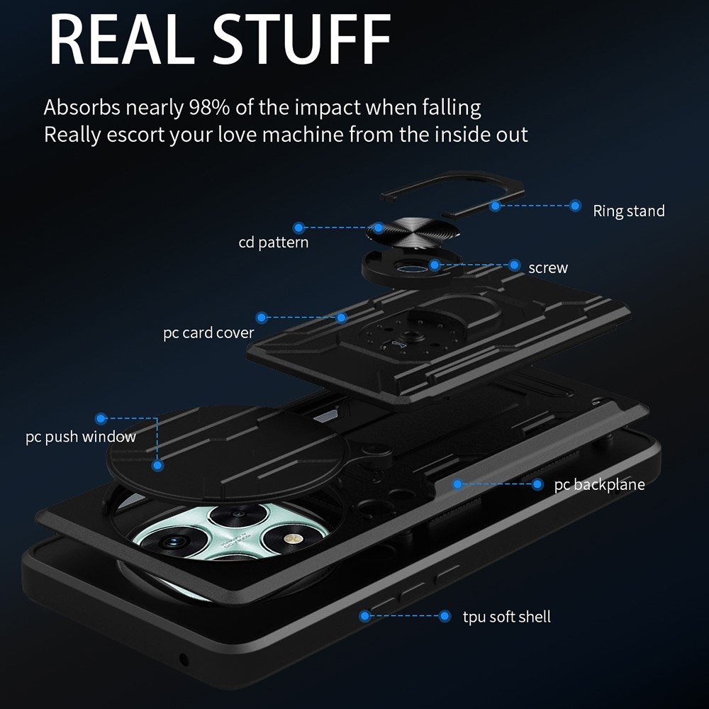 Csúszós, tartós borító Xiaomi Redmi Note 14 Pro 5G/Poco X7 5G - fekete