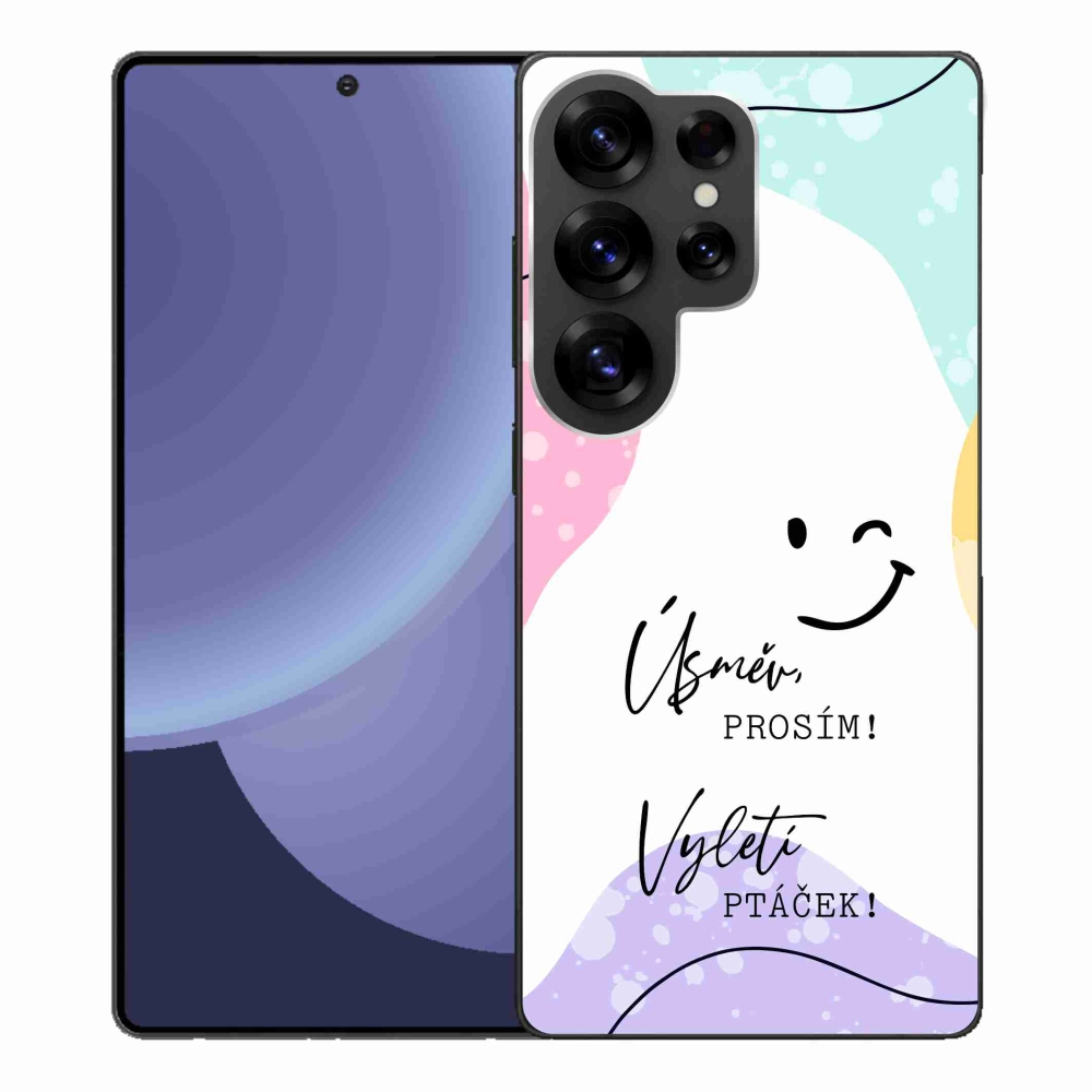 Gél borító mmCase Samsung Galaxy S25 Ultra - vicces szöveg 4 fehér háttérrel