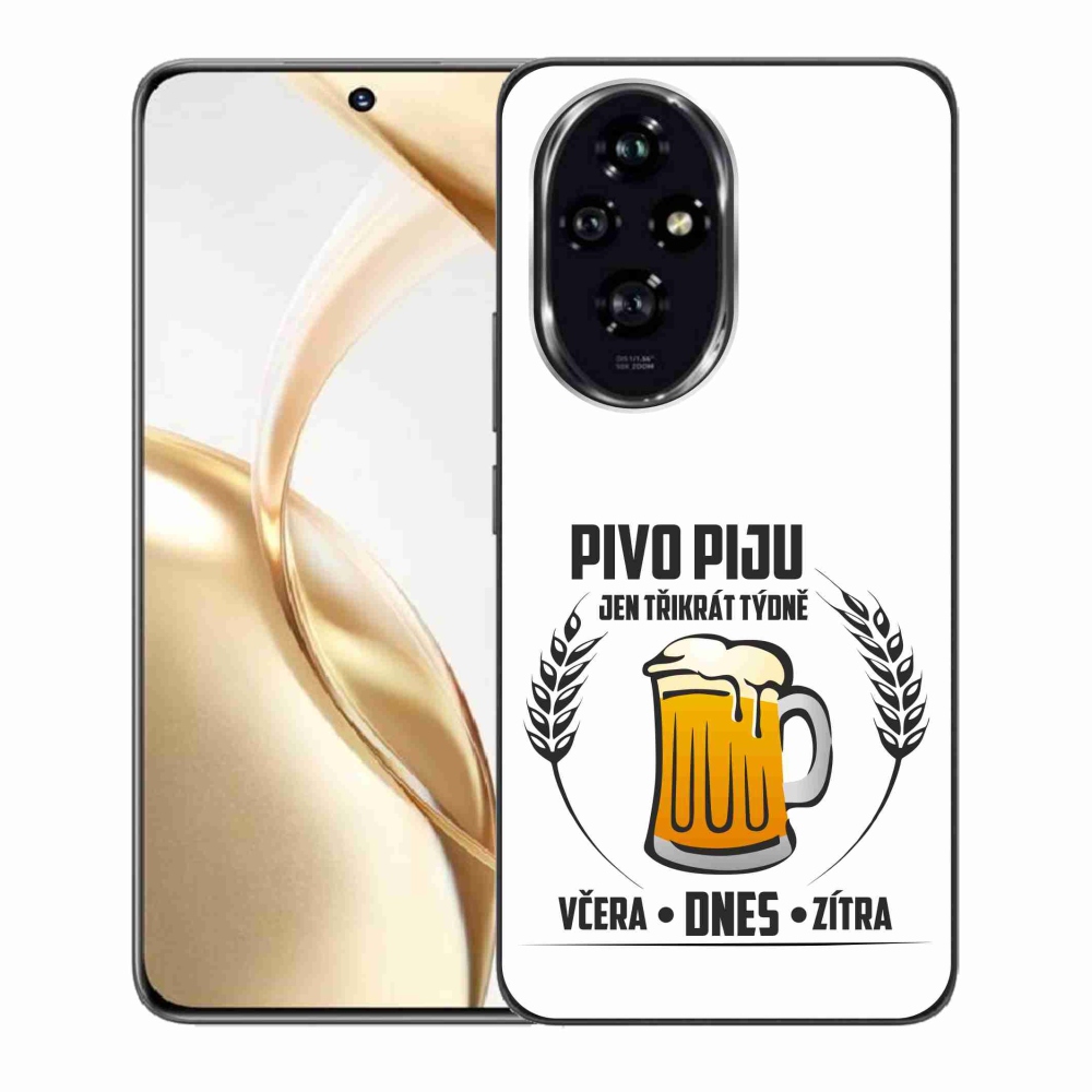 Zselés borító mmCase a Honor 200 5G készülékhez - sör motívum fehér háttérrel