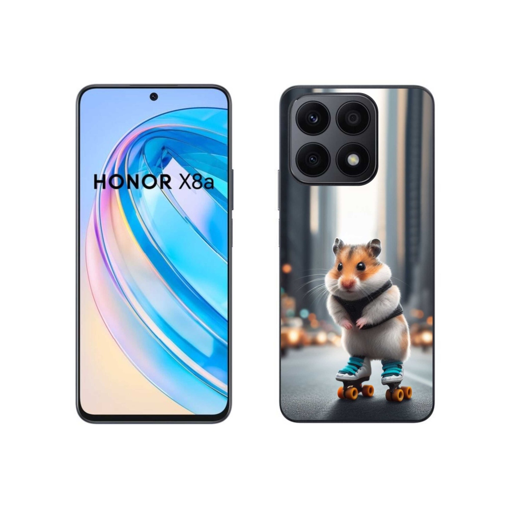 Zselés borítás mmCase a Honor X8a számára - hörcsög a korcsolyán
