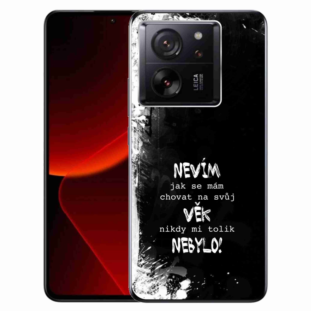 Gél borító mmCase a Xiaomi 13T/13T Pro készülékhez - vicces szöveg 14 fekete háttérrel