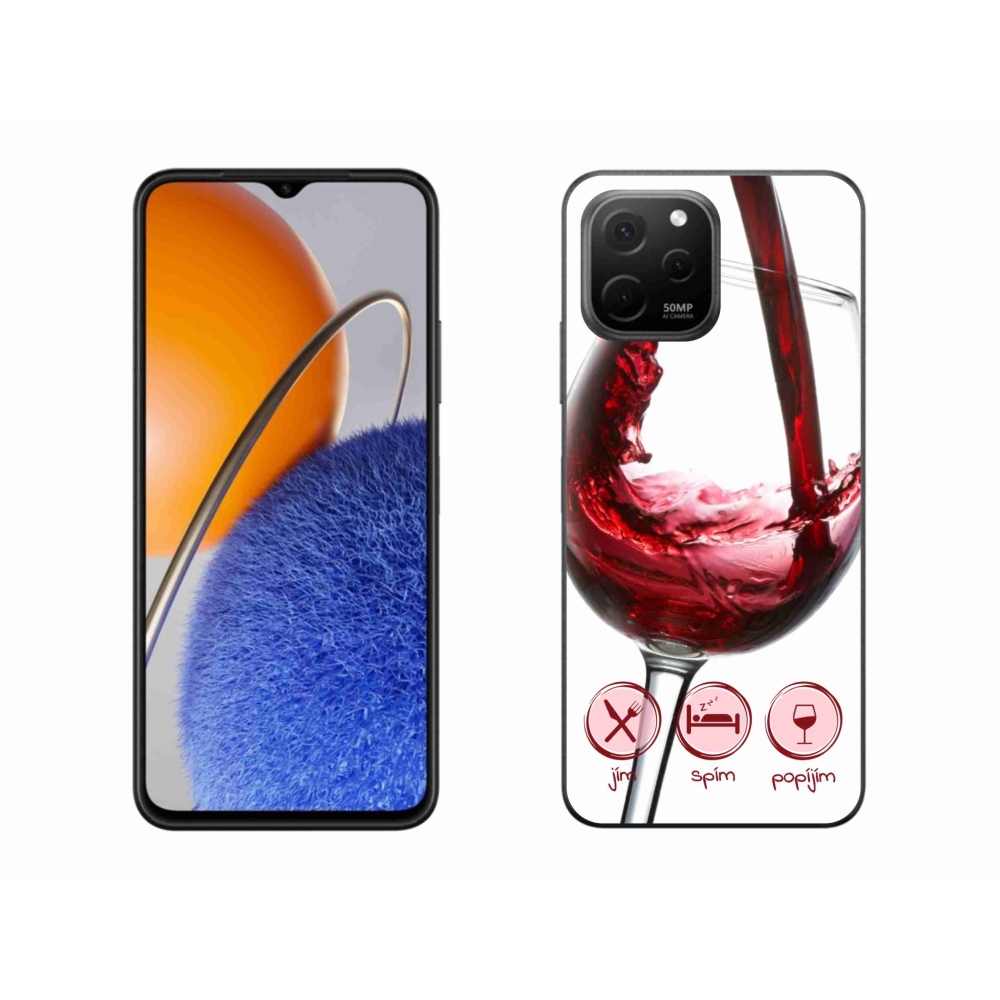 Gél tok mmCase a Huawei Nova Y61 készülékhez - borospohár piros