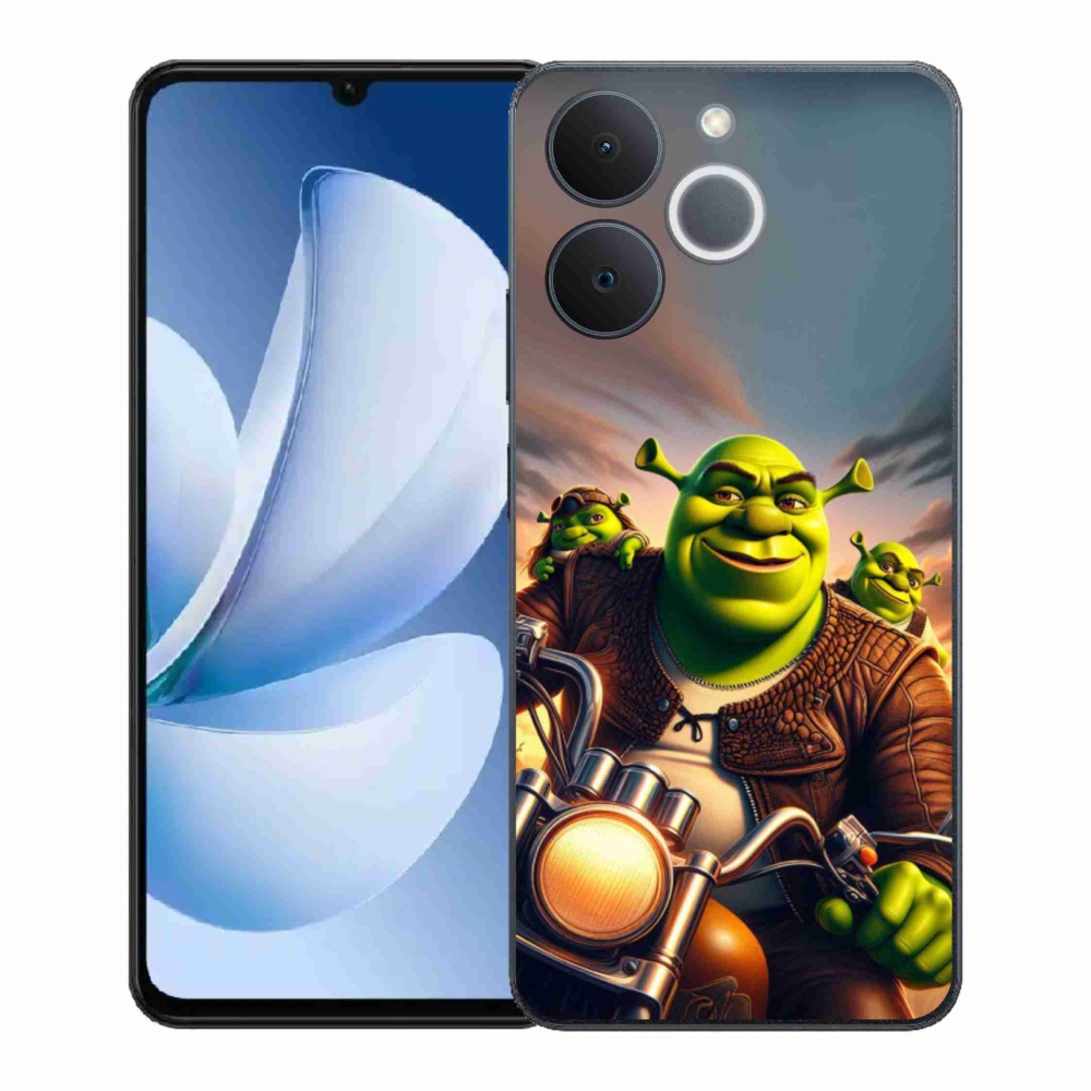 Zselés borítás mmCase a Realme Note 70T-hez - Shrek egy motorkerékpáron