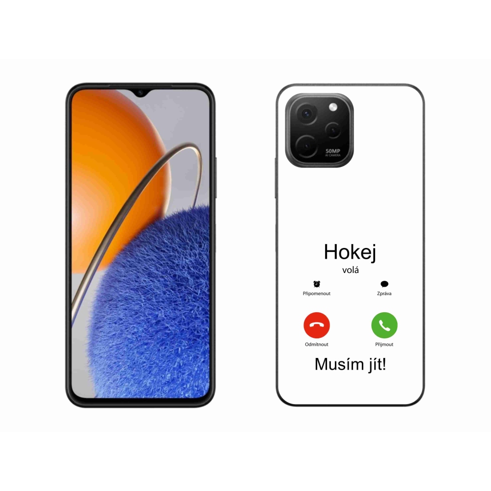 Gél borítás mmCase a Huawei Nova Y61-en - hoki hívások fehér háttérrel