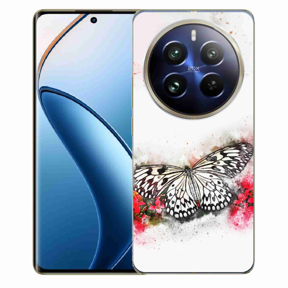 Zselés borítás mmCase a Realme 12 Pro 5G/12 Pro+ 5G számára - fekete-fehér pillangó