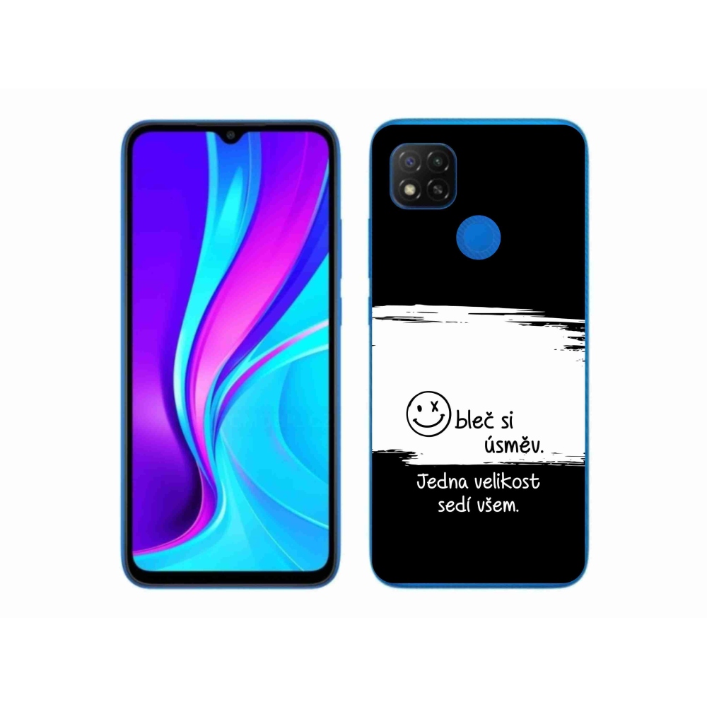 Gél borító mmCase a Xiaomi Redmi 9C-hez - vicces szöveg 8 fehér és fekete háttérrel