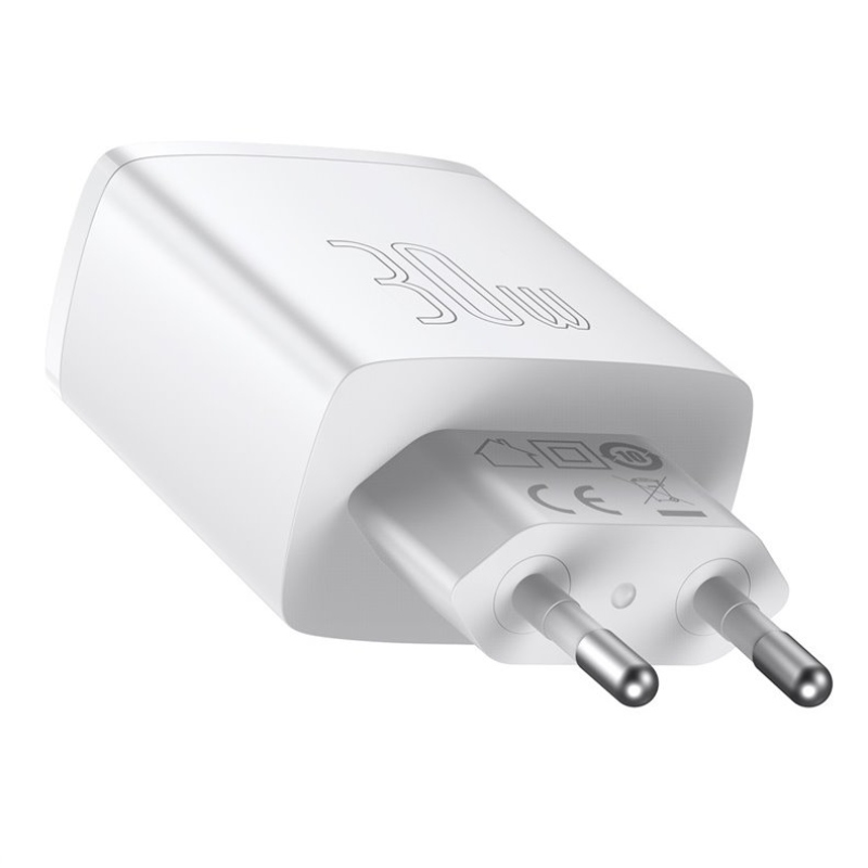 Baseus CCXJ-E02 Kompakt gyorstöltő USB-C 30W Fehér