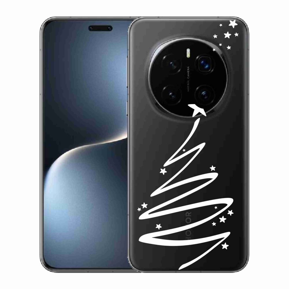 Gél borító mmCase a Honor Magic 7 Pro 5G készülékhez - fehér fa átlátszó háttéren