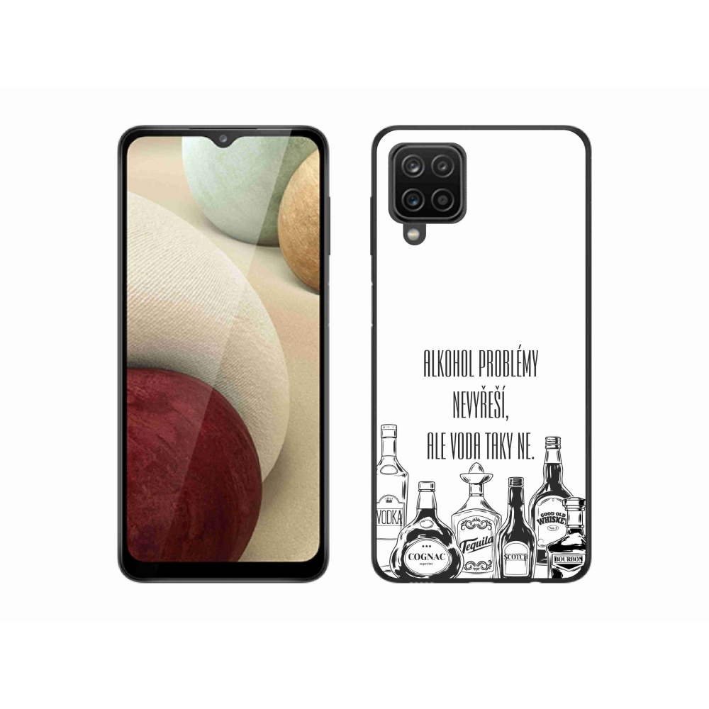 Gél borító mmCase Samsung Galaxy A12 készülékhez - vicces szöveg fehér háttérrel
