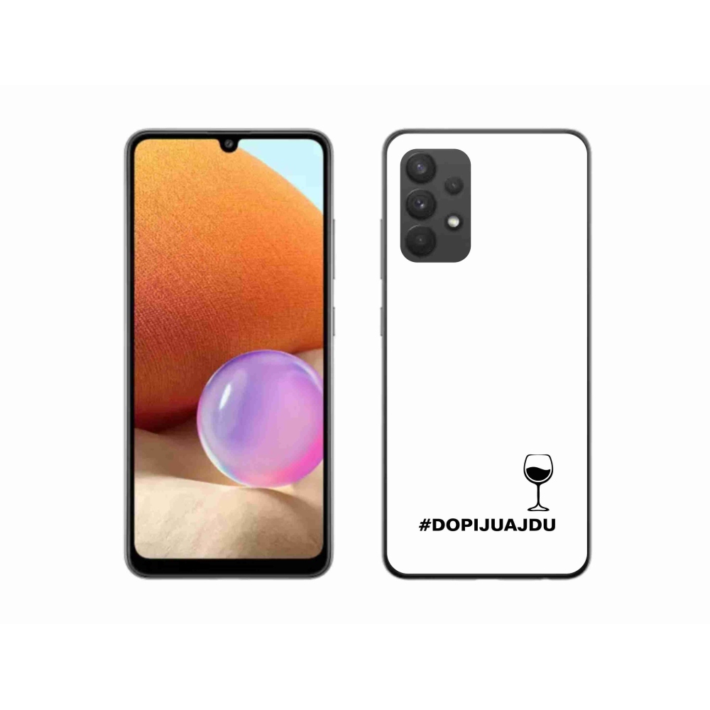 Gél borítás mmCase Samsung Galaxy A32 4G - bor motívum fehér háttérrel