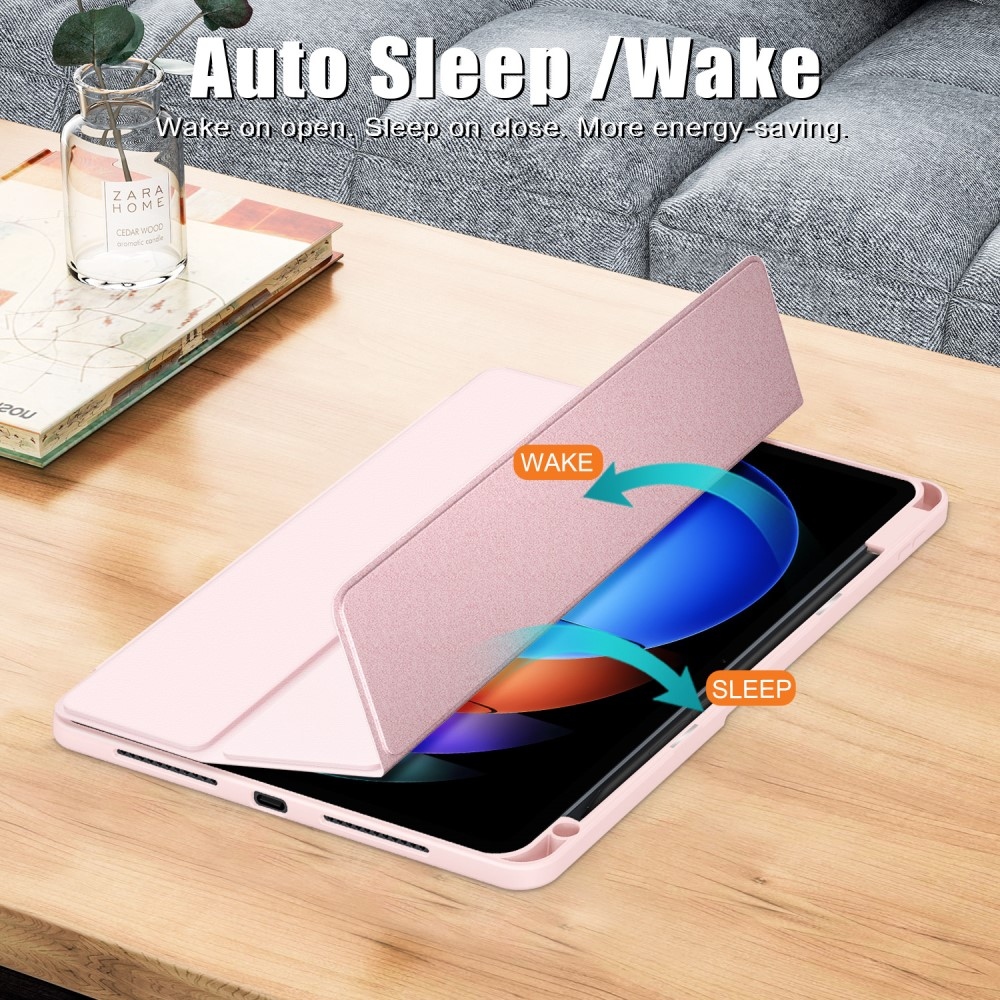 Ügyes záró tablet tok Xiaomi Pad 6S Pro - rózsaszín
