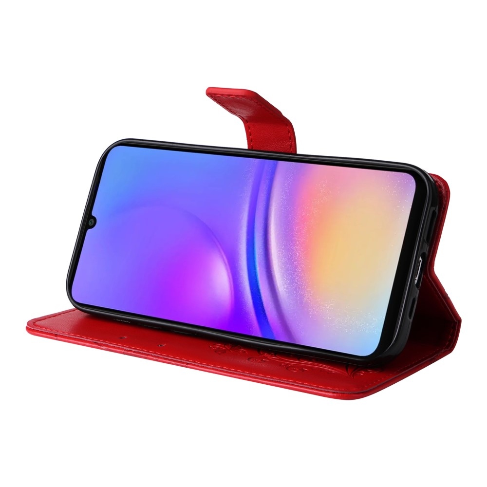 Nagy pillangó könyv tok Samsung Galaxy A06 4G-hez - piros